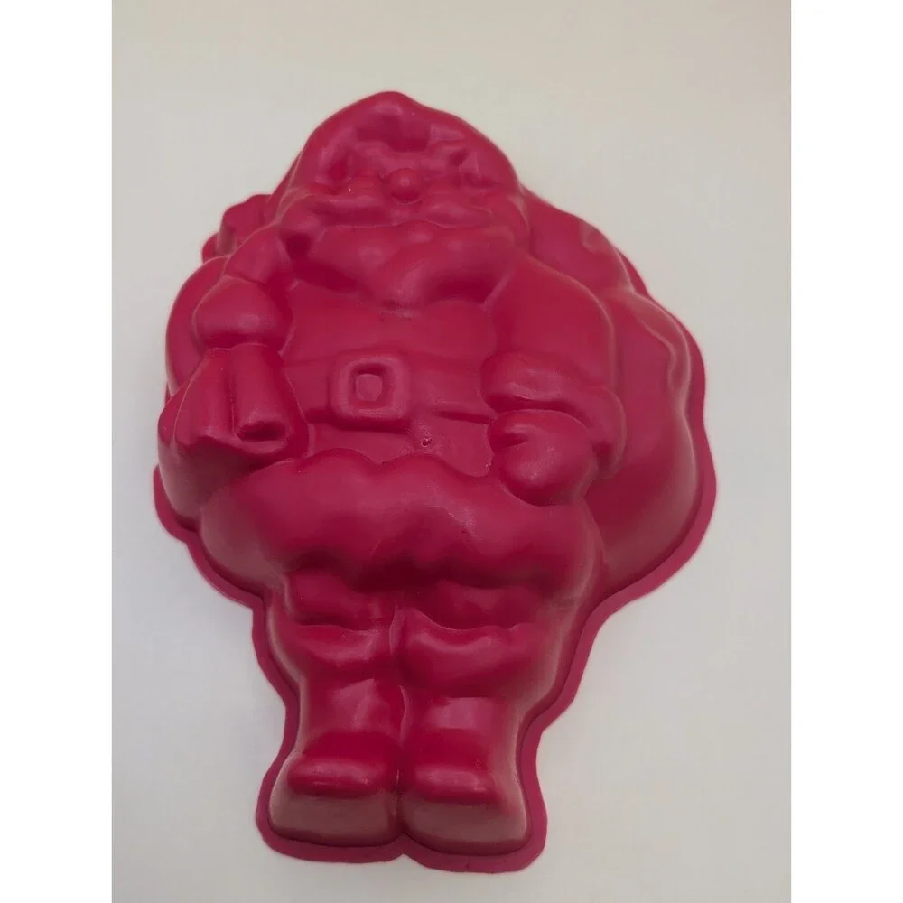 Jell-O Red Santa Claus Christmas Mold Embossed Vintage 1980s *Used Worn*